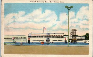 1940s Birdland Swimming Pool Des Moines IA Postcard