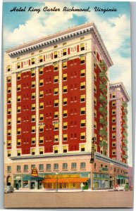 Hotel King Carter Richmond VA Vintage Postcard D04