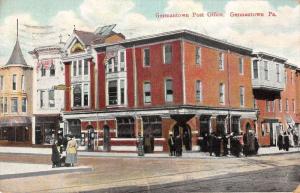 Germantown Pennsylvania Post Office Street View Antique Postcard K92379