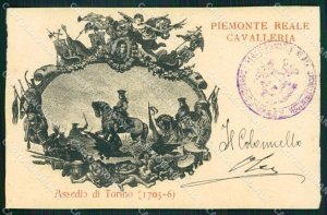 Militari II Reggimento Piemonte Cavalleria Assedio di Torino cartolina XF1893