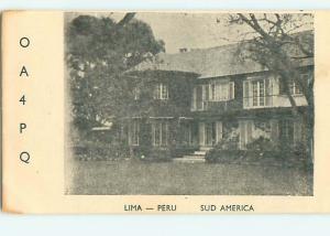 1965 vintage QSL CB HAM RADIO CARD Lima PERU s0408