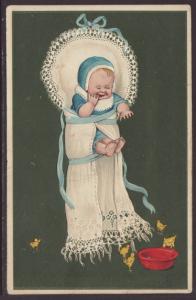 Child and Chicks Postcard 