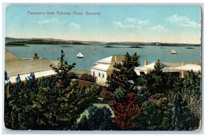 c1910 Panorama View from Princess Hotel Bermuda Antique Posted Postcard