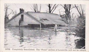 Kentucky Louisville The Point Section Completely Demolished 1937 Flood