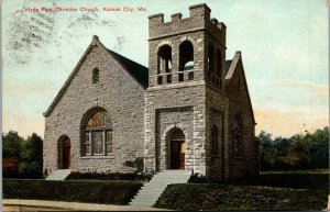 Vtg 1910s Hyde Park Christian Church Kansas City Missouri Postcard