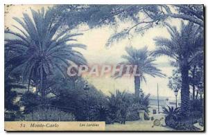 Old Postcard Monte Carlo Gardens