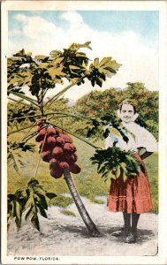 Florida Young Girl With Pow Pow Plant Bearing Fruit