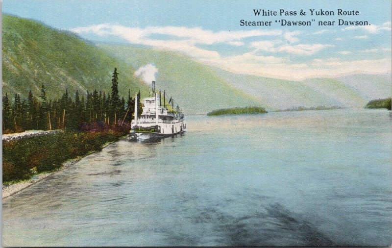 SS 'Dawson' Steamer White Pass & Yukon Route near Dawson Curt Teich Postcard H55