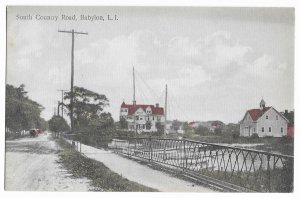 'South Country Road, Babylon, Long Island,' New York unused 1909 PPC