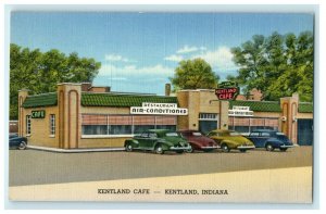 Kentland Cafe Restaurant Intersection Roads Indiana IN Postcard
