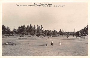 Miami Florida birds eye view Miami Country Club golfers real photo pc BB2117