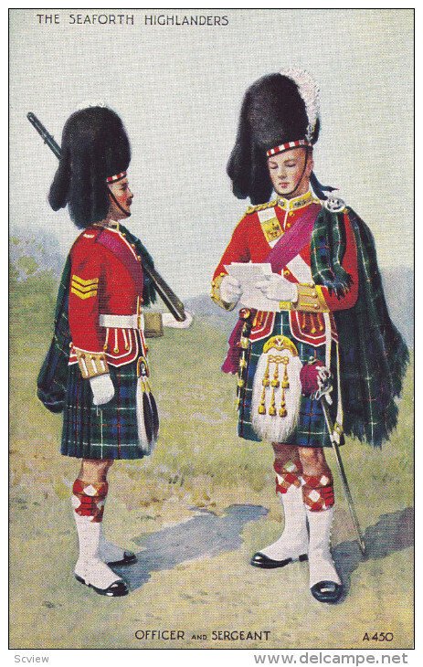 SEAFORTH HIGHLANDERS, Scotland, UK, 1900-1910s; Officer And Sergeant