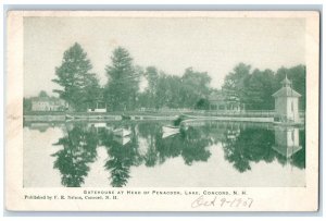 c1905 Gatehouse at Head of Penacook Lake Concord New Hampshire NH Postcard 