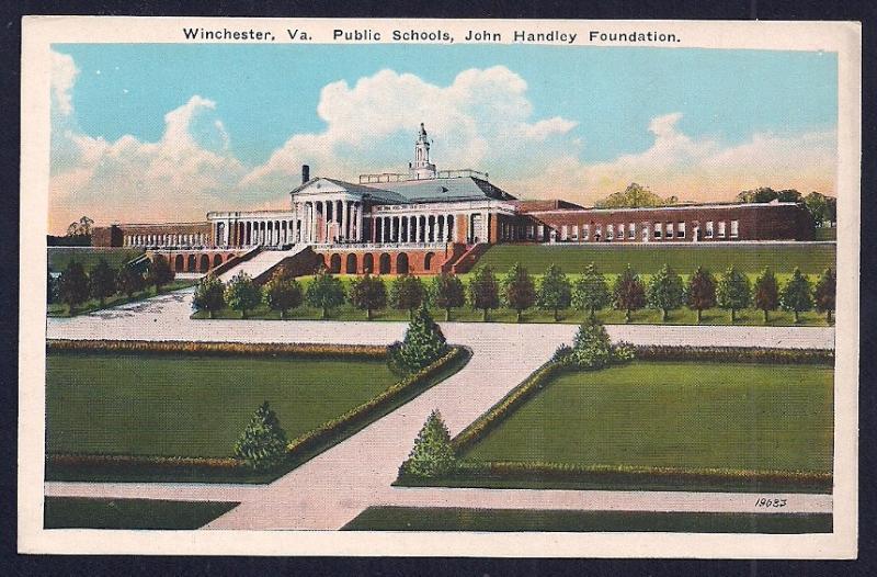 John Handley Foundation School Winchester VA unused c1915's