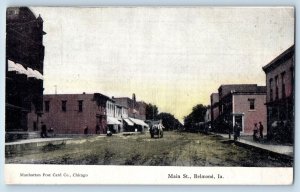 Belmond Iowa IA Postcard Main Street Business Section Buildings 1909 Antique