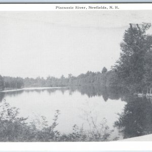 c1960s Newfields, N.H. Piscassic River Black  & White Chrome Photo Postcard A231