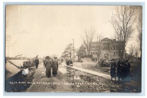 1909 View After Flood Logansport Indiana IN RPPC Photo Posted Antique Postcard 