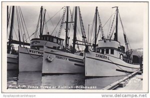 Three Types Of Fishing Schooners Real Photo