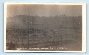 RPPC WWI American Military Cemetery Varennes France Real Photo Postcard