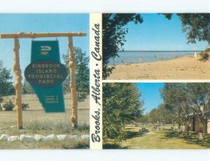 Unused Pre-1980 VINTAGE SIGN FOR KINBROOK ISLAND PARK Brooks Alberta AB c7342