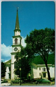 Brattleboro Vermont 1950s Postcard Centre Church Main Street
