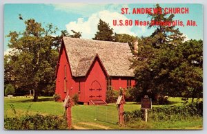 Saint Andrews Church Episcopal Prairieville Alabama AL Grounds & Trees Postcard