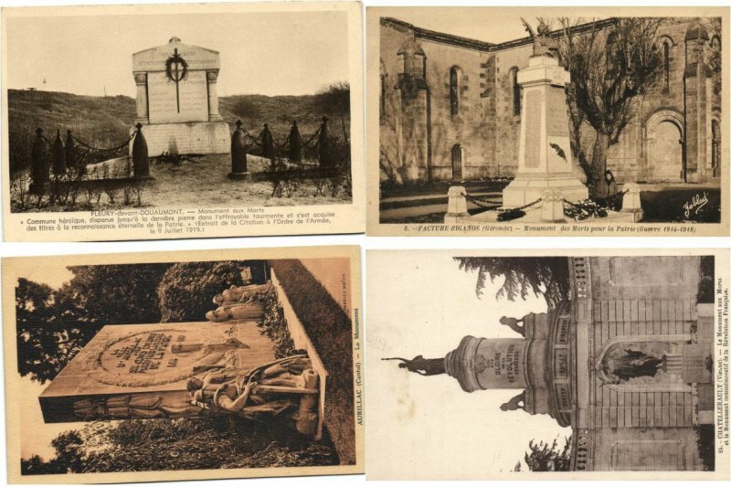 WAR MONUMENTS STATUES MILITARY WWI 250 Vintage Postcards Pre-1940 (L3395)