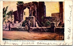 Ruins Church Advent San Francisco Boston Mass Cancel 1906 1c Stamp Postcard