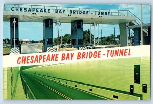 1960 Norfolk Virginia Postcard Chesapeake Bay Bridge Tunnel Toll Plaza  Thimble