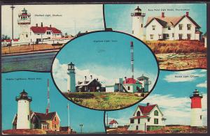 Cape Cod Lighthouses,MA Postcard BIN