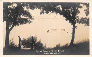 Lake Waubesa Wisconsin Scenic View from Larsens Beach Real Photo PC AA84367