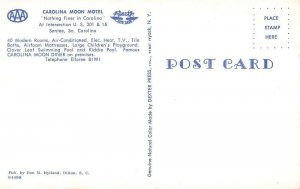 Santee South Carolina Carolina Moon Motel and Diner Vintage Postcard AA51422