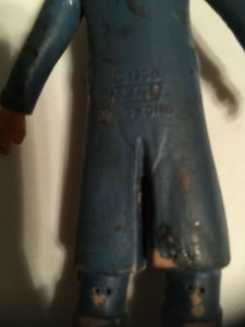  1968 Buddy L Fireman  5 Rubber figure, Made in Hong Kong