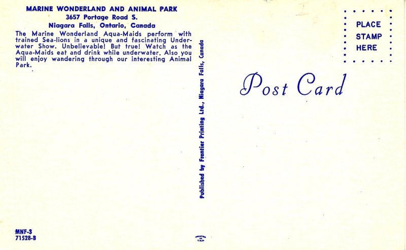 Canada - ON, Niagara Falls. Marine Wonderland