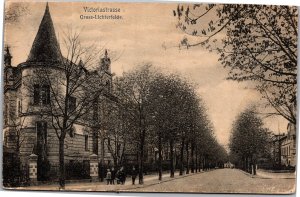 Postcard Germany Victoriastrasse Gross-Lichterfelde