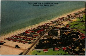 Aerial View Long Beach Resort Panama City Beach FL c1957 Vintage Postcard I33