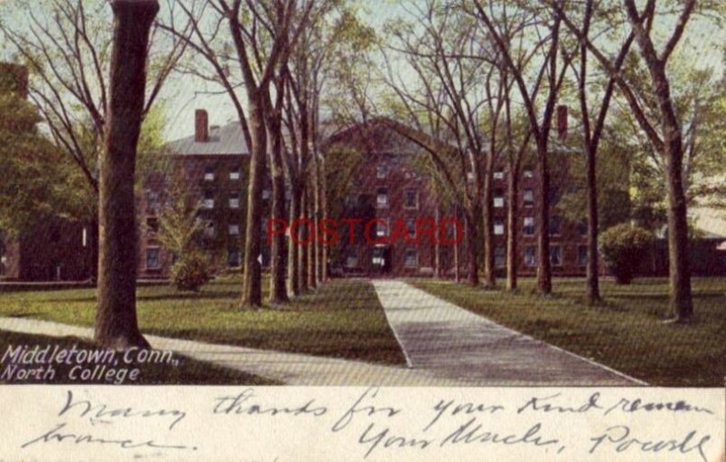 pre-1907 MIDDLETOWN, CONN. NORTH COLLEGE 1906