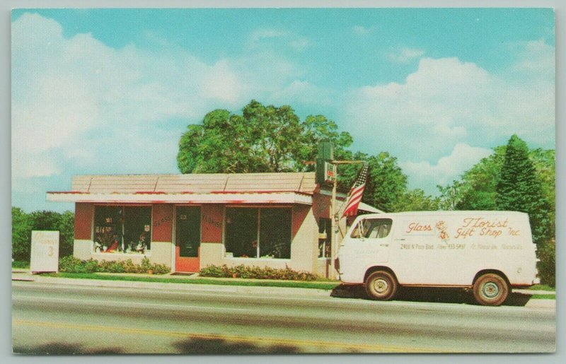 Pensacola FL~Econoline Company Delivery Van Glass, Florist & Gift Shoppe~1960s 