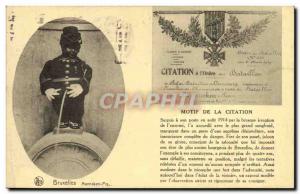 Old Postcard Medaille Brussels Manneken Pis Citation l & # 39ordre Battalion ...