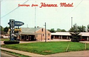 Postcard KY Florence Greetings from Florence Motel Route 75 AAA - RARE 1960s K2