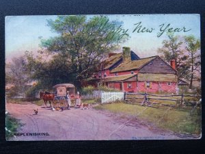Country Life REPLENISHING Mobile Delivery Cart c1908 Postcard by Hildesheimer