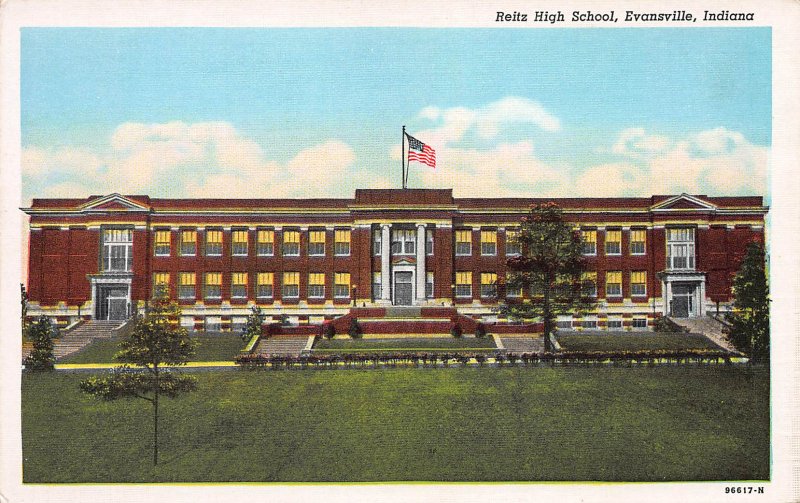 Reitz High School, Evansville, Indiana, Early Postcard, Unused