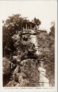 Look-out Point Rock Canadian Keswick Ferndale Muskoka Ontario RPPC Postcard G96