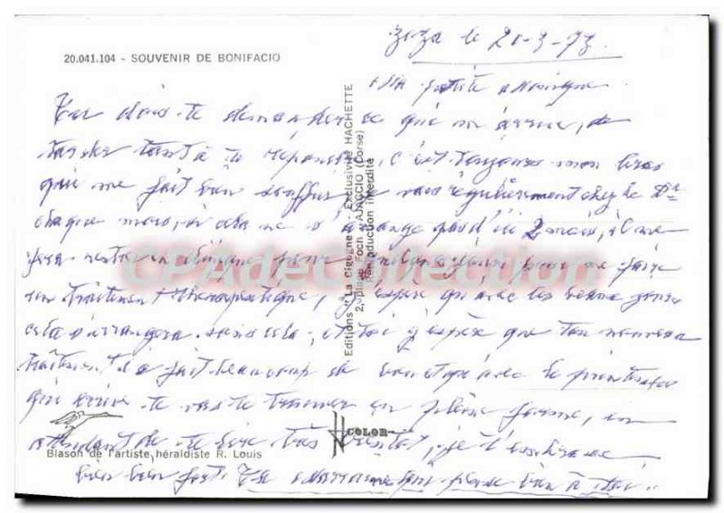 Postcard Modern Bonifacio Cliffs And The Old Town