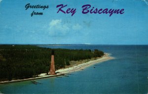 USA Cape Florida Lighthouse Key Biscayne Florida Chrome Postcard 08.67