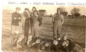 C. 1917 Burt Iowa High School Football Team Real Photo RPPC Postcard P217