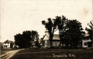 PC CPA US, NEW HAMPSHIRE, DREWSVILLE, CHURCH, REAL PHOTO POSTCARD (b6271)