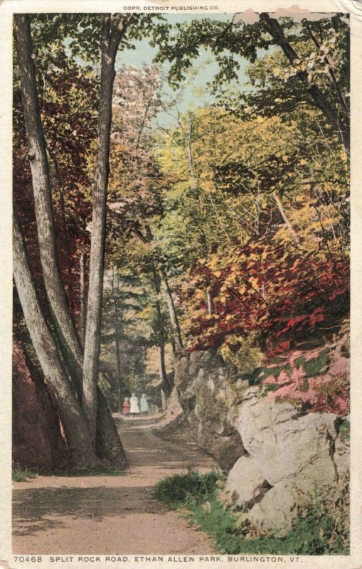 Split Rock Road, Ethan Allen Park, Burlington, VT. Detroit Publishing Postcard 