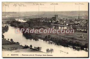 Old Postcard Mantes Panorama taken from the Hermitage Saint Savior