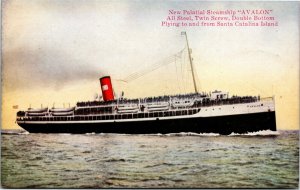 Postcard Avalon Steamship Los Angeles to Santa Catalina Island ~1910 S30